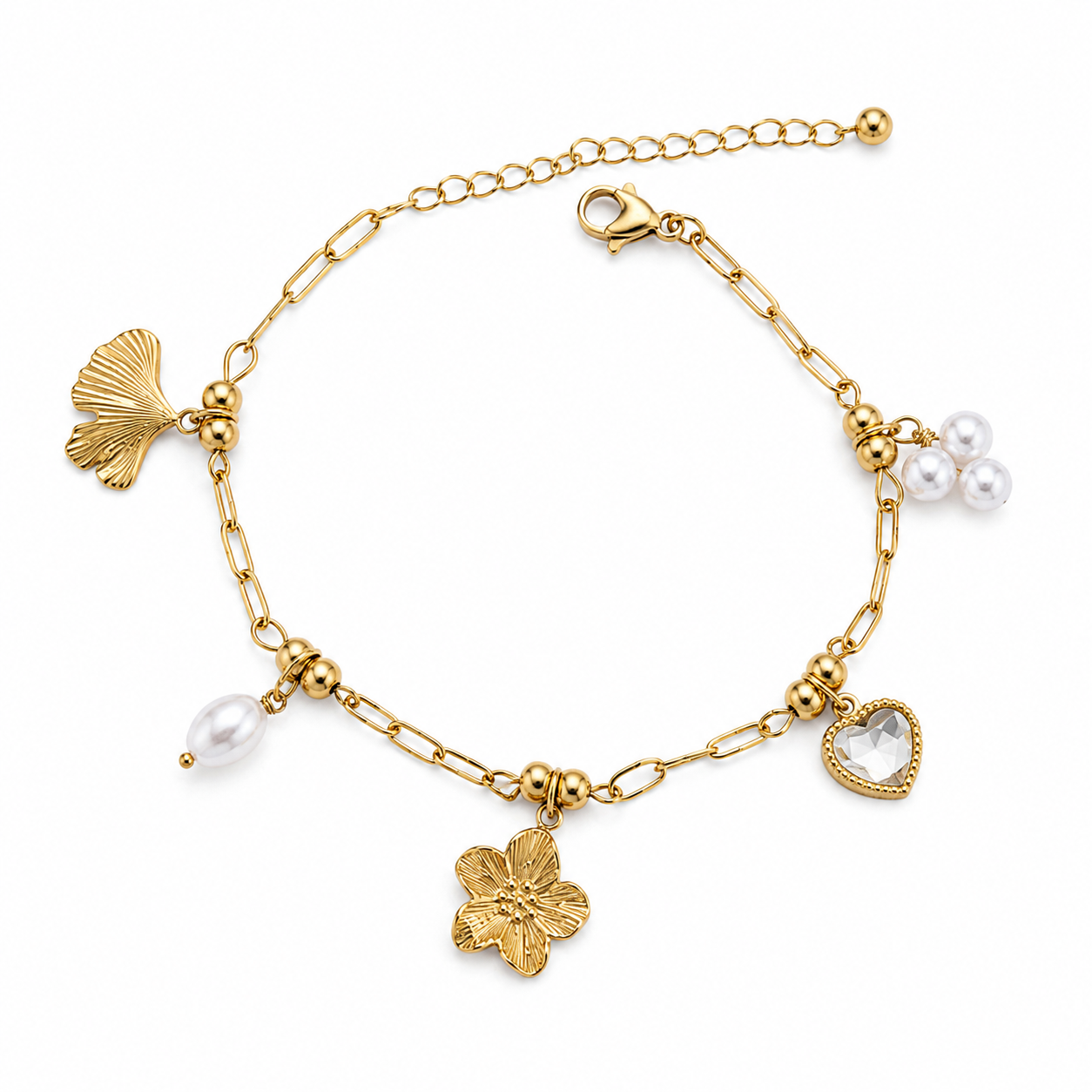 Bracelet charms en acier inoxydable