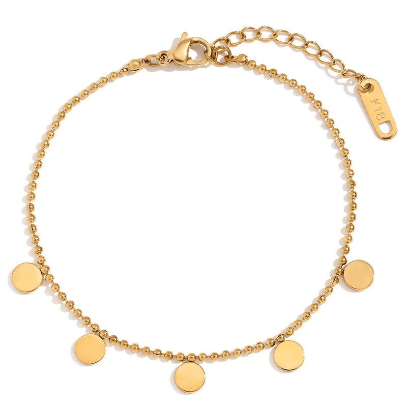 Bracelet confettis en acier inoxydable doré pas cher cadeau femme