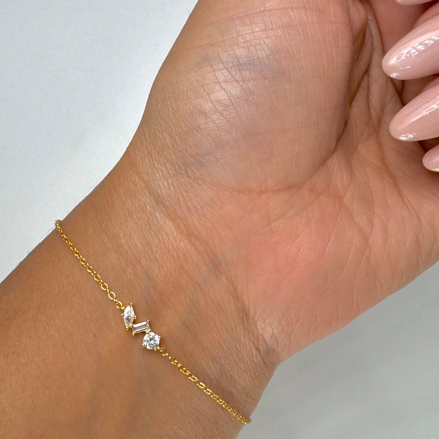 Bracelet en argent 925 plaqué à l’or pas cher doré