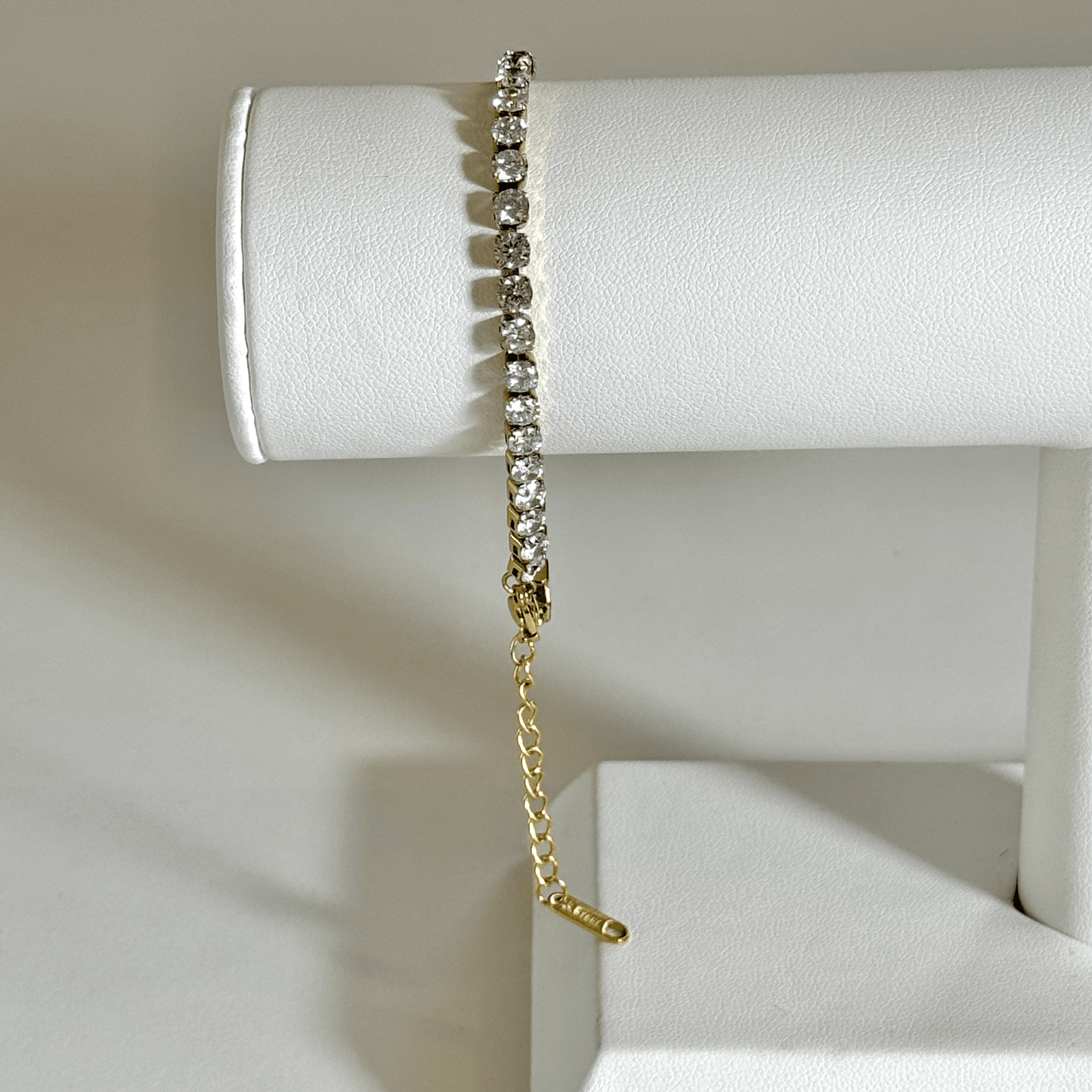Bracelet diamant en acier inoxydable doré