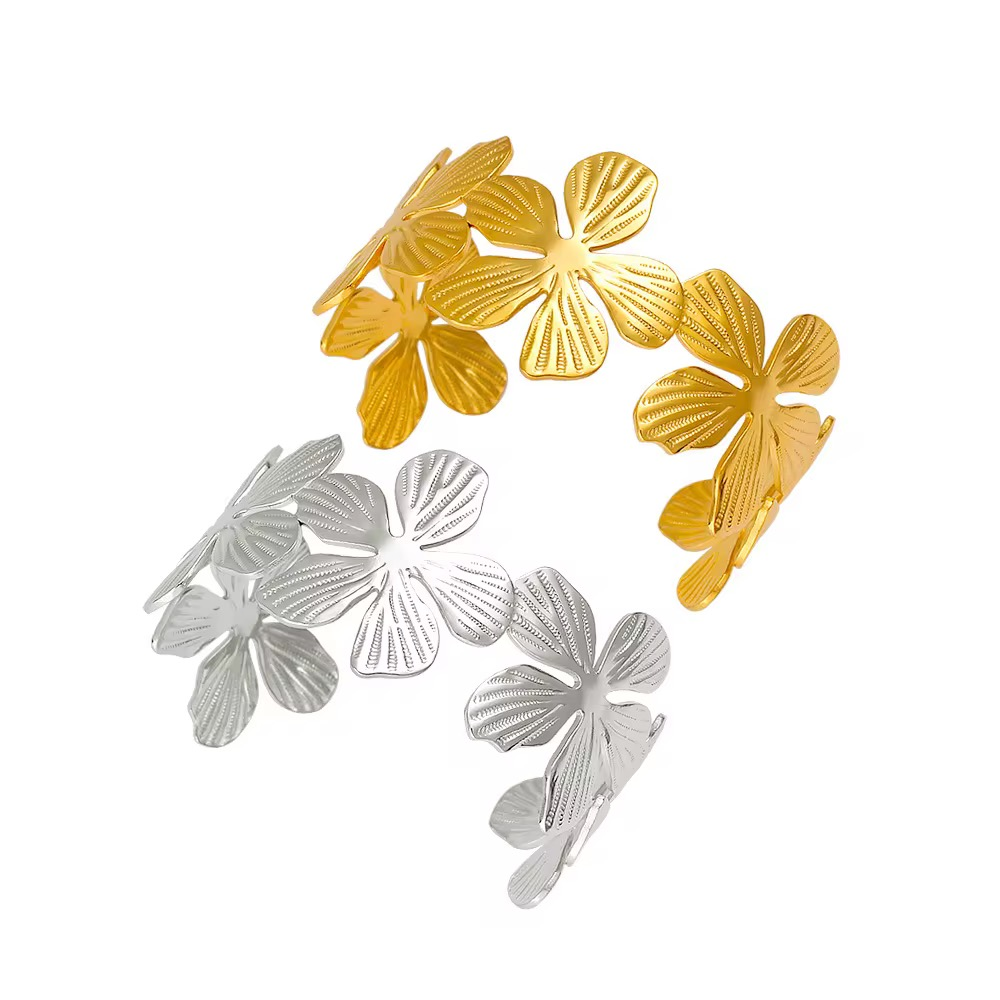 Flora | Bracelet jonc en acier inoxydable