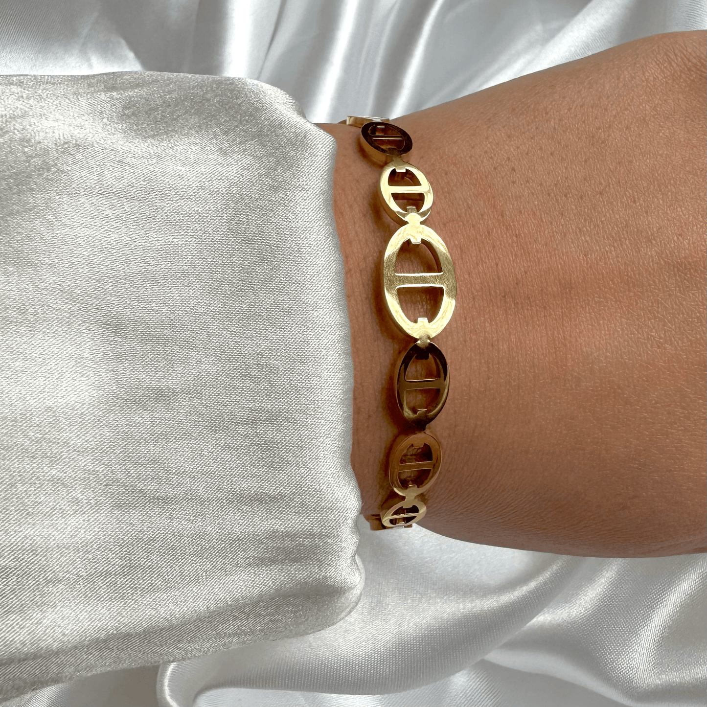 Bracelet cd en acier inoxydable dorée