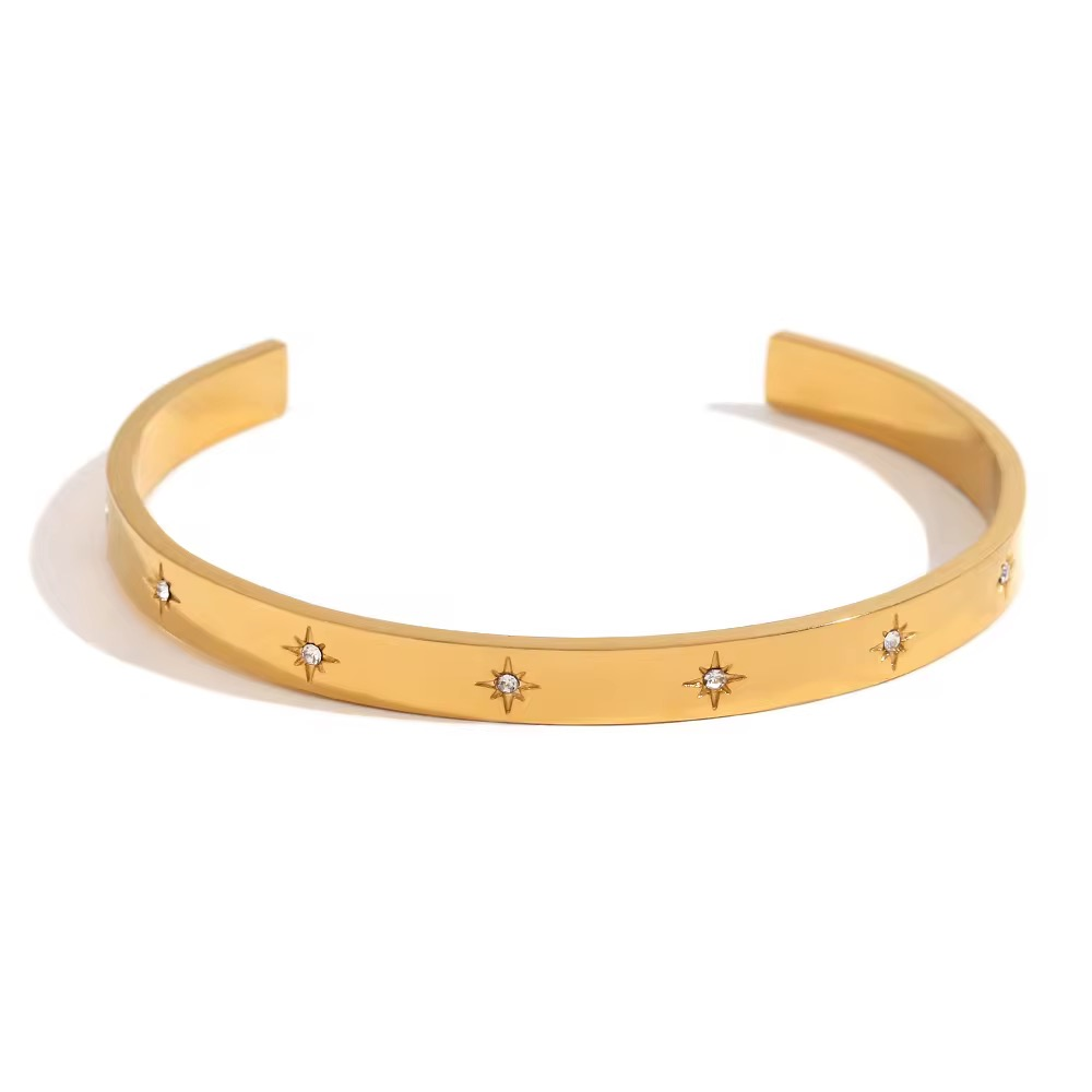Jonc bracelet en acier inoxydable ajustable