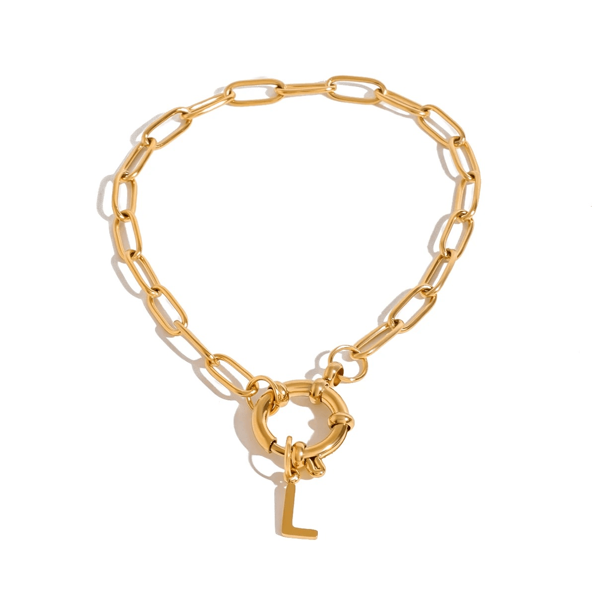 Bracelet lettre personnalisée en acier inoxydable