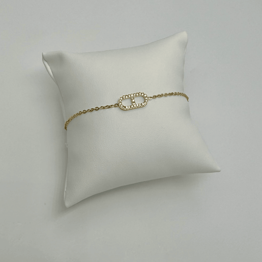 Bracelet maille marine en acier inoxydable et diamant doré pas cher cadeau pour femme