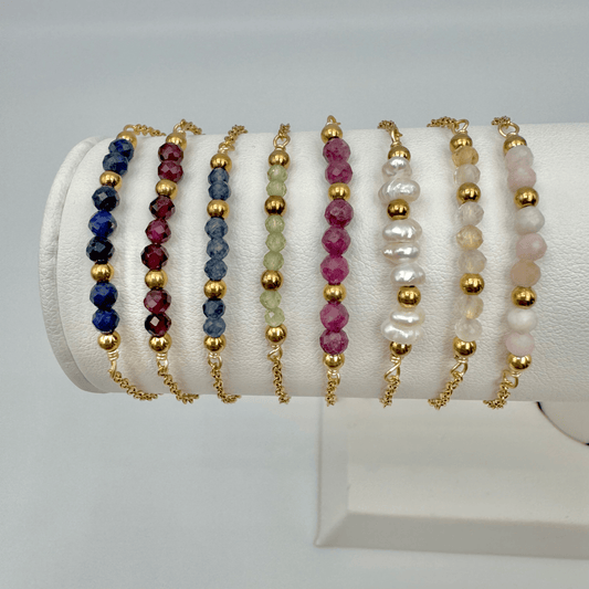 Bracelet pierres en acier inoxydable ajustable pas cher tendance cadeau pour femme