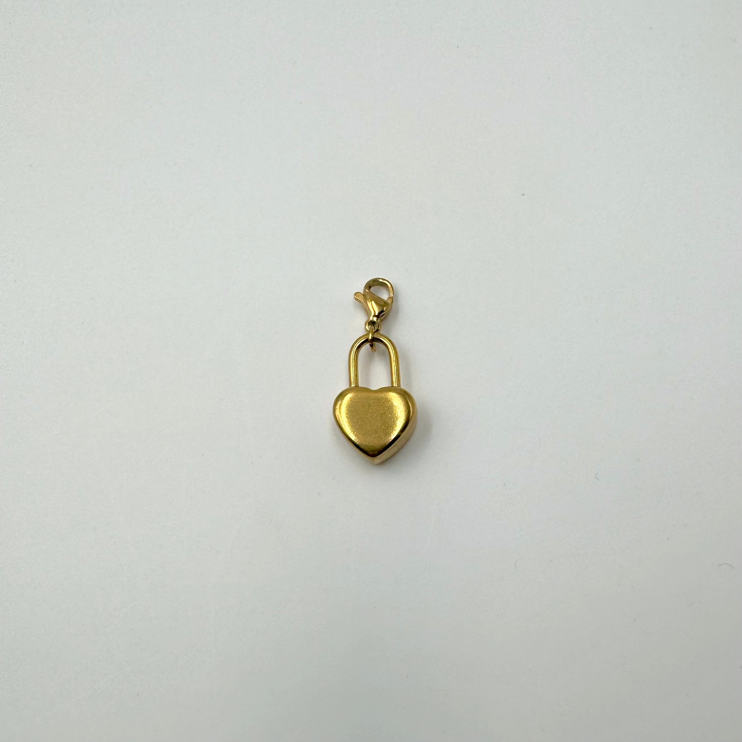 Charms cœur en acier inoxydable et fermoir