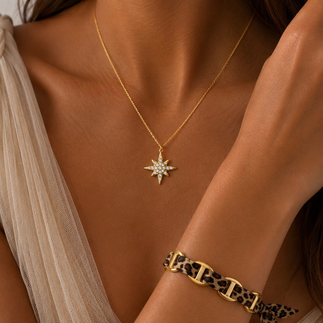 Collier étoile en acier inoxydable