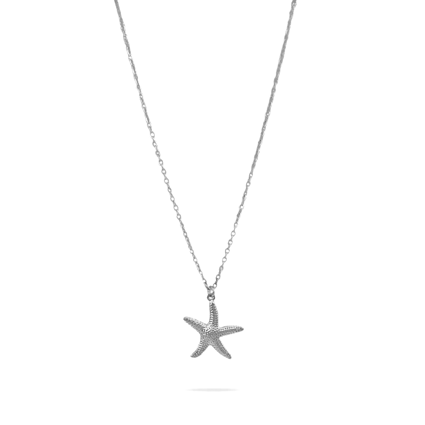 Collier étoile de mer en acier inoxydable argenté pas cher