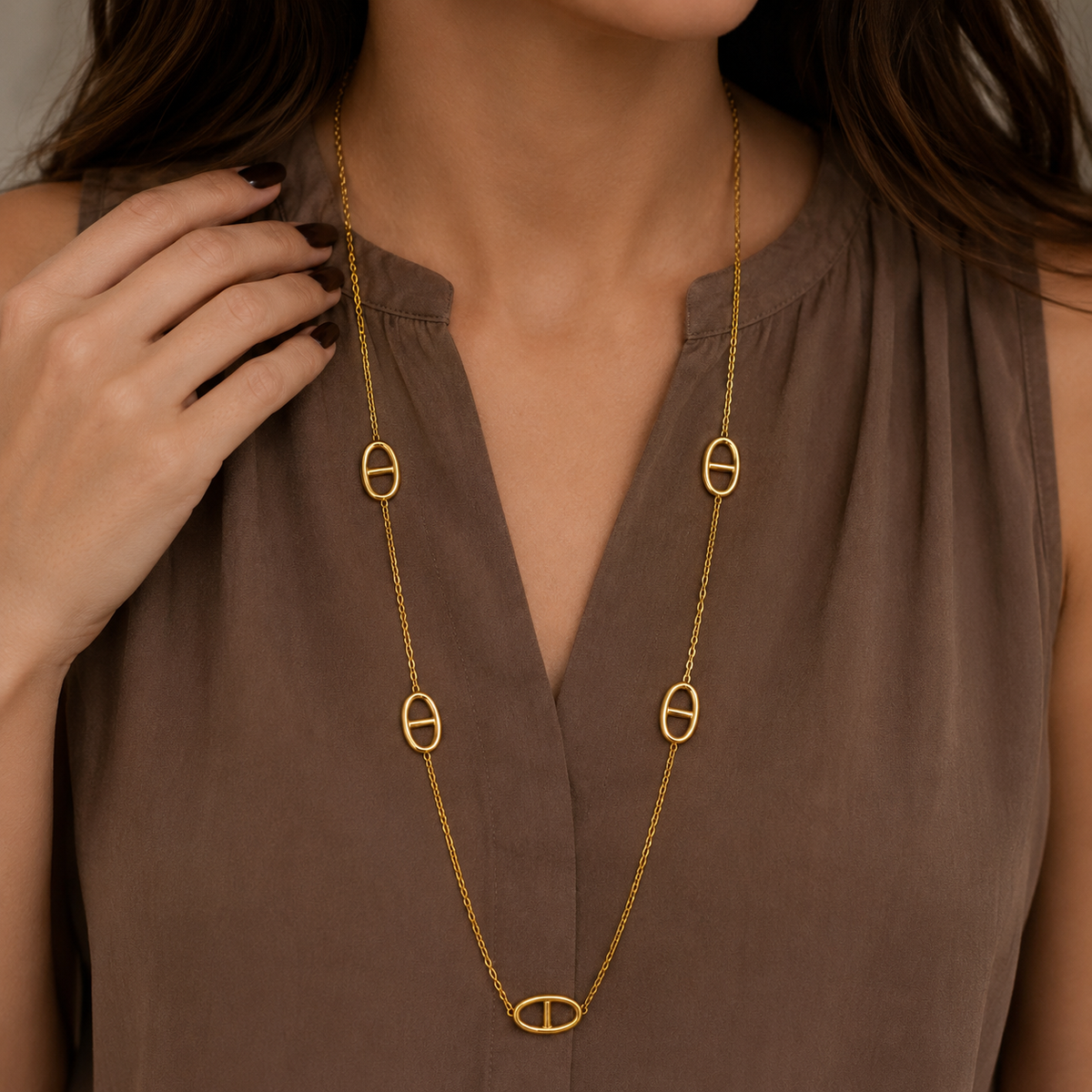 Collier maille marine en acier inoxydable