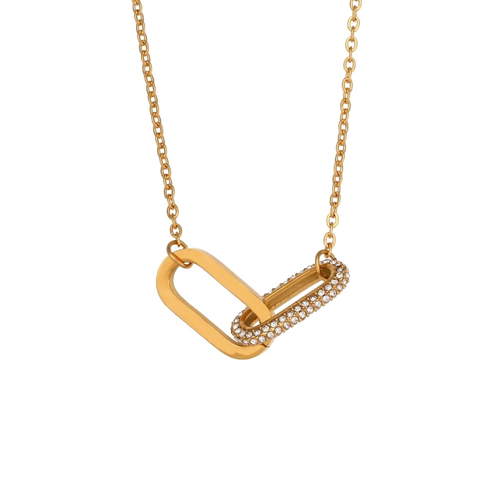 Collier en acier inoxydable maille reliée pas cher