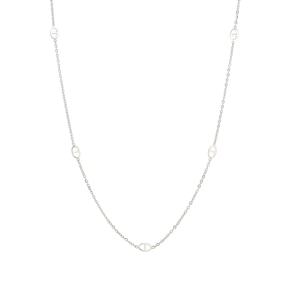 Collier en acier inoxydable argenté