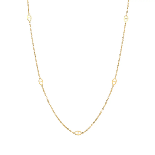 Collier maille en acier inoxydable doré pas cher