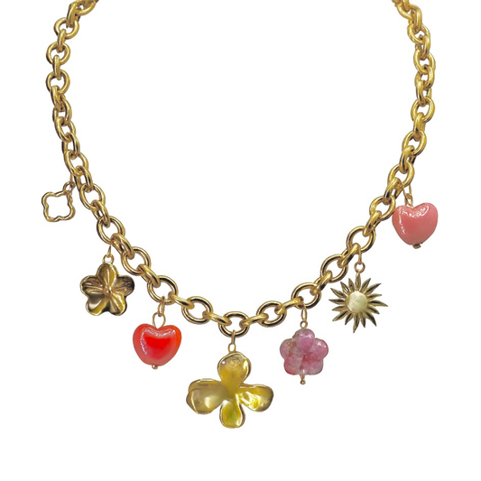 Collier charms en acier inoxydable