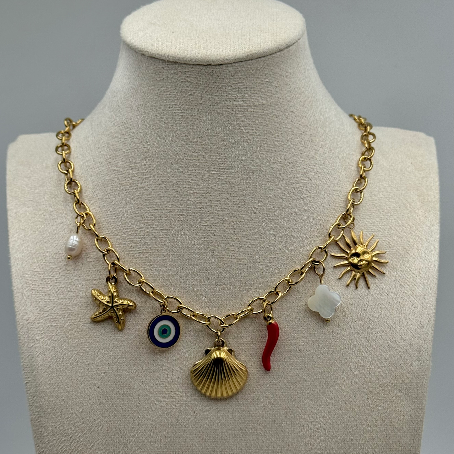Collier charm en acier inoxydable