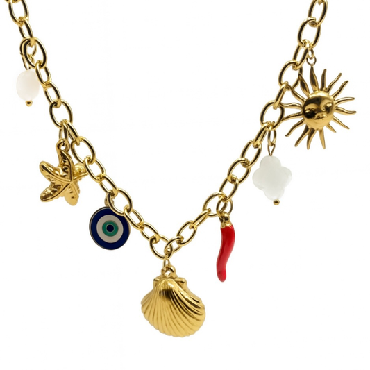 Collier charm en acier inoxydable