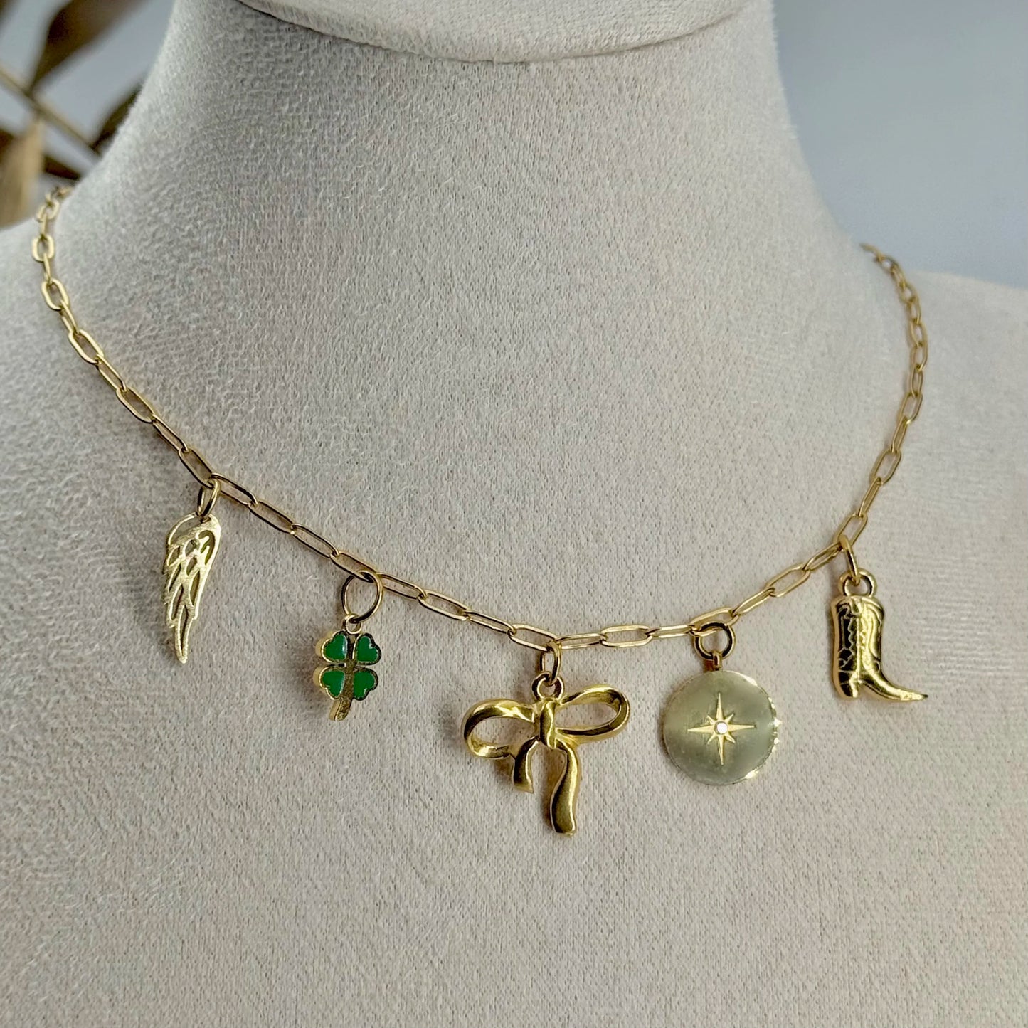 Collier charms acier inoxydable