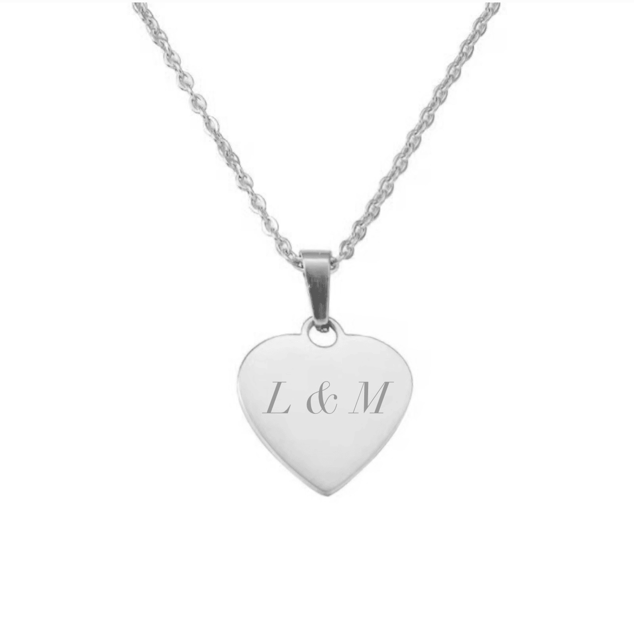 Collier cœur gravure personnalisé en acier inoxydable