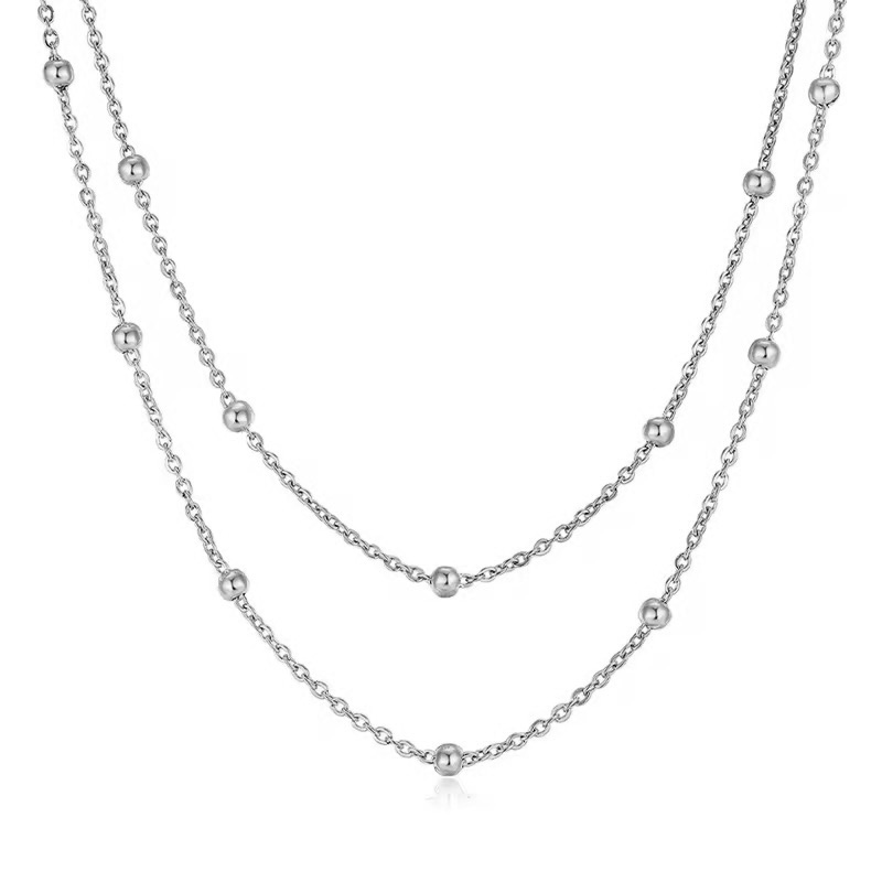 Collier double en acier inoxydable pas cher