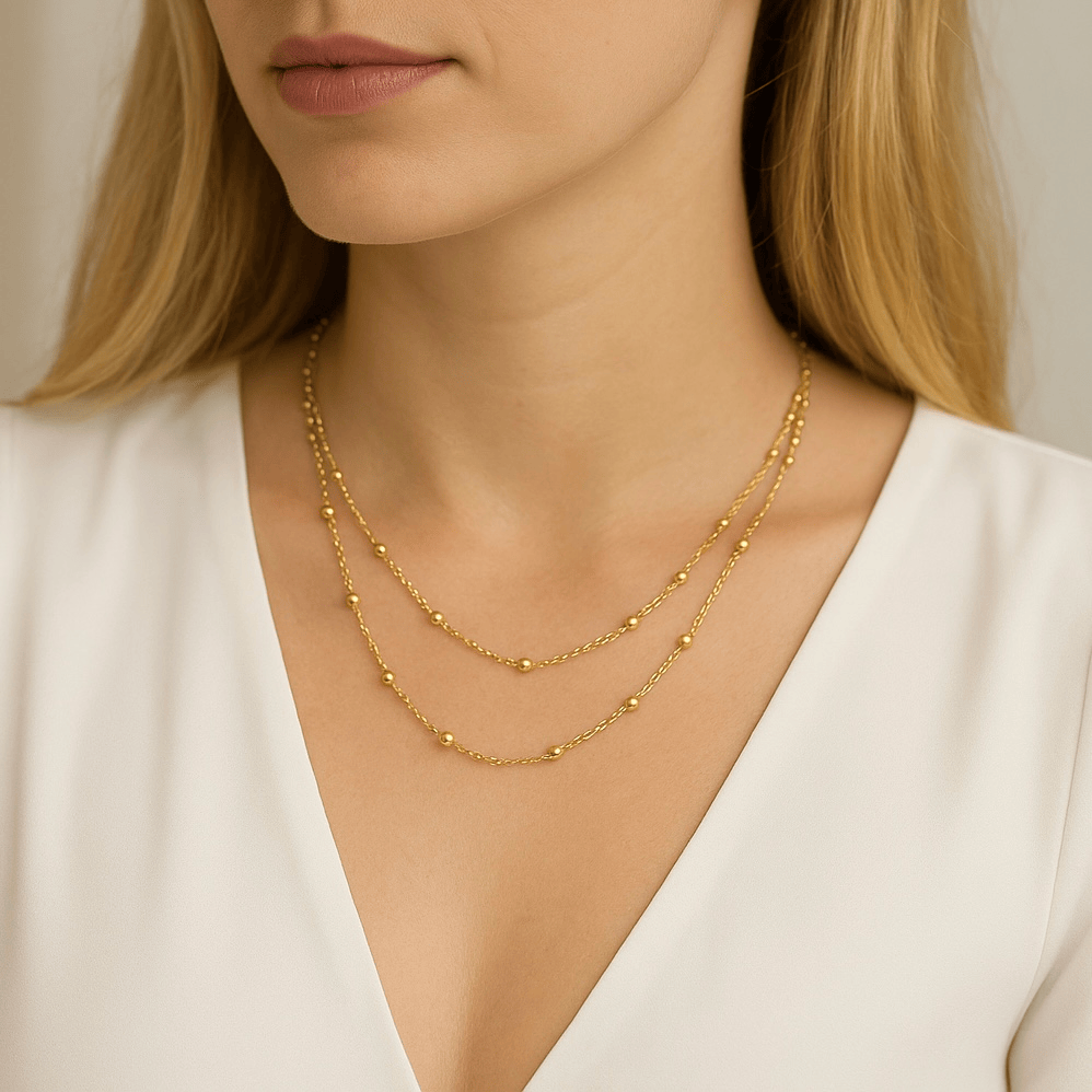 Collier double en acier inoxydable pas cher