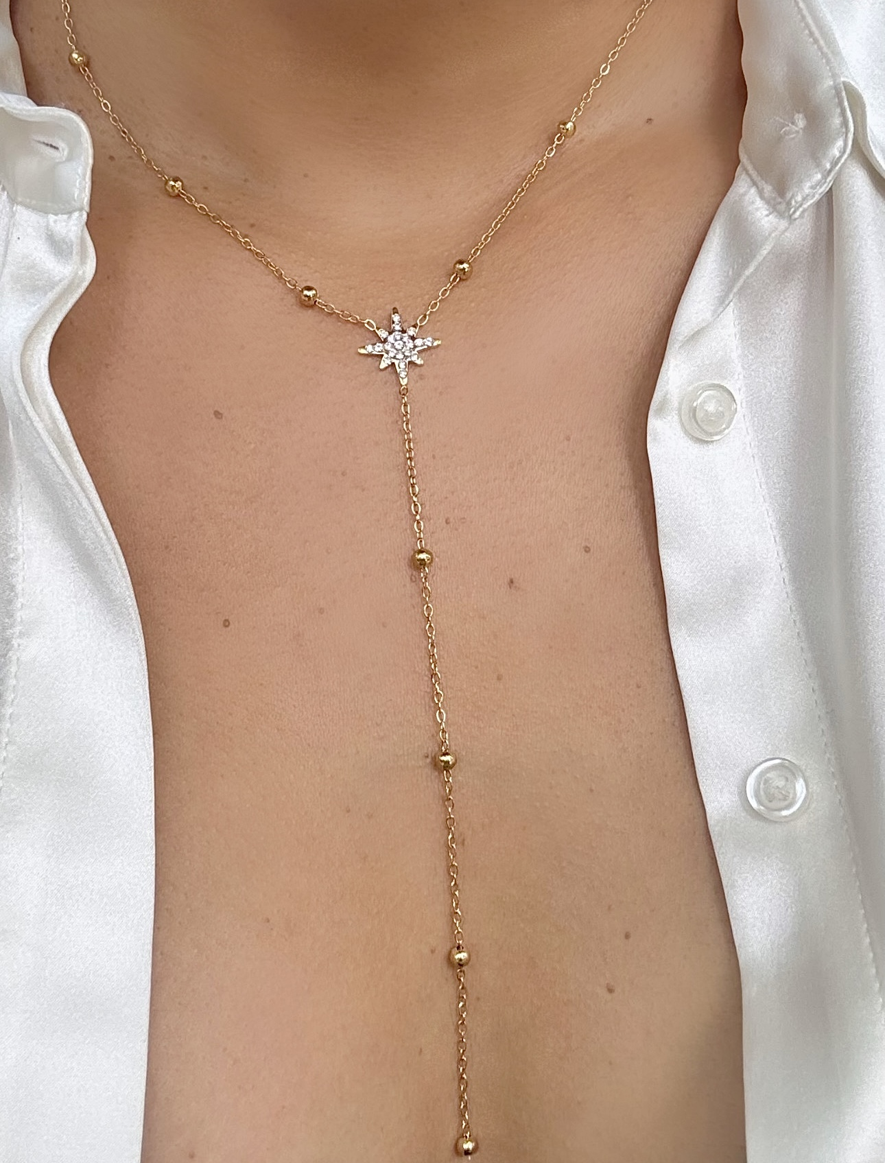 Collier étoile y acier inoxydable