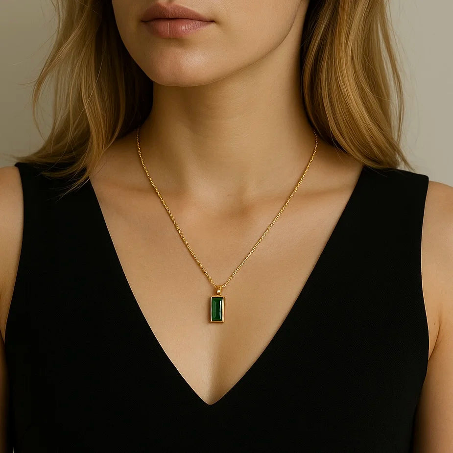 Émeraude | Collier en acier inoxydable