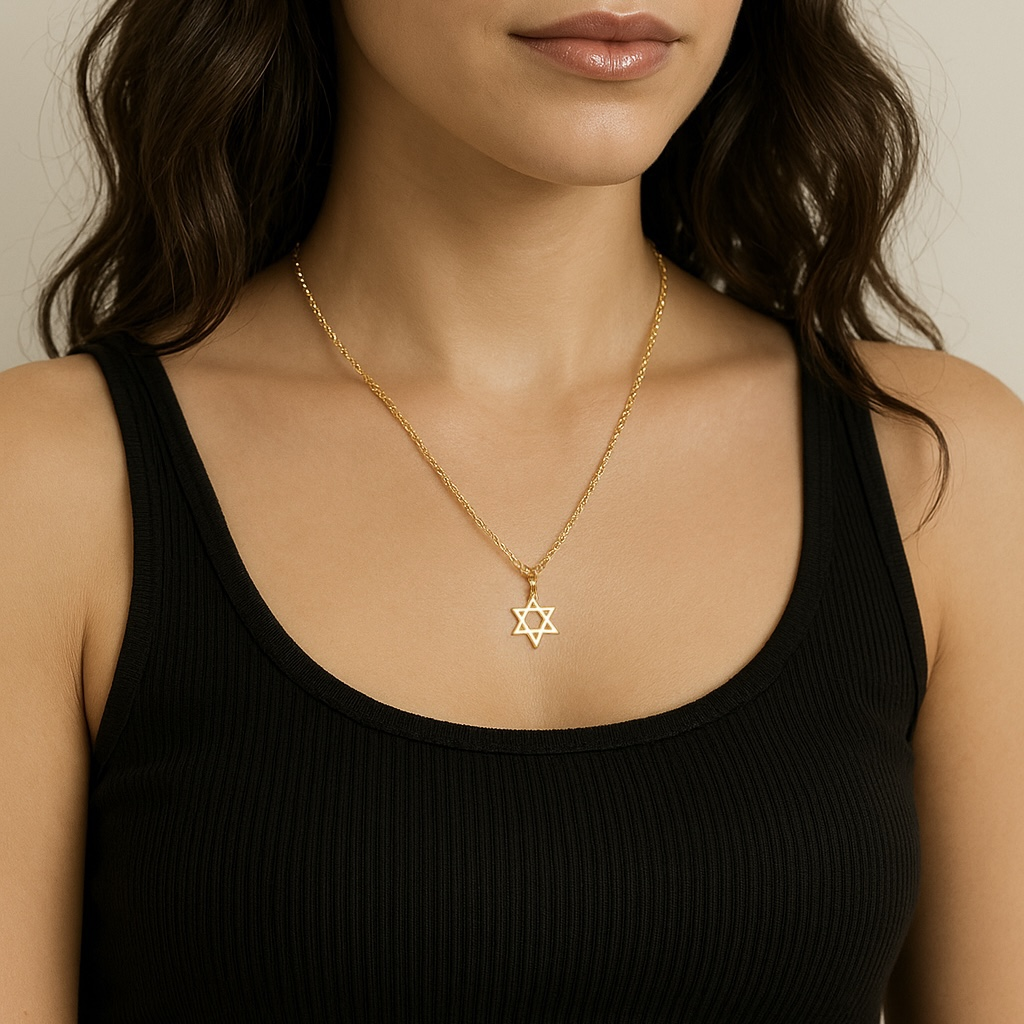 Collier étoile Davide acier inoxydable