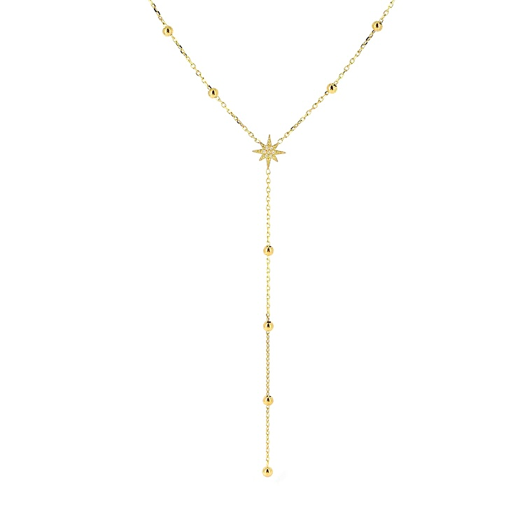 Collier étoile en acier inoxydable forme cravate y