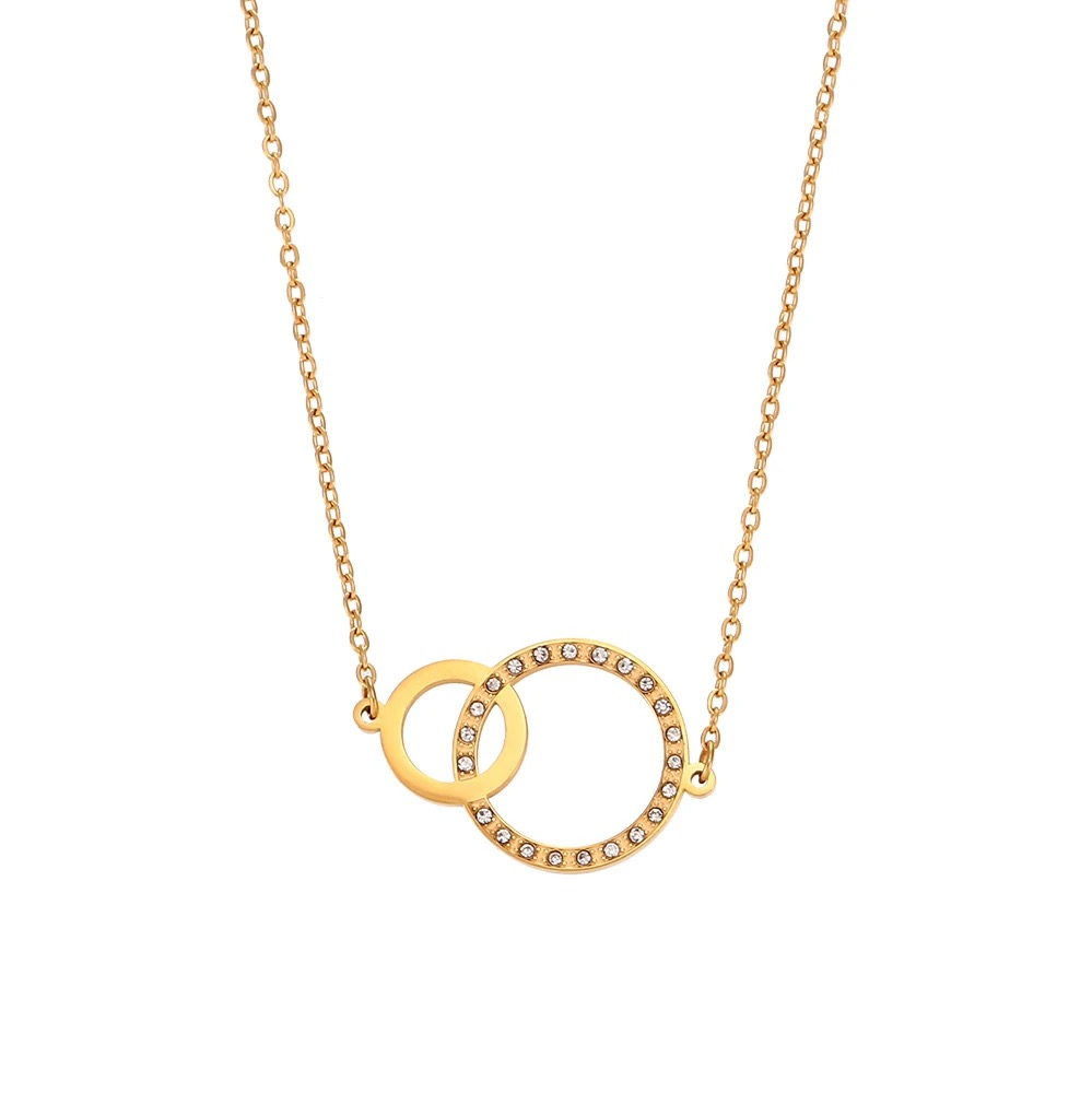 Collier cercle fin en acier inoxydable doré