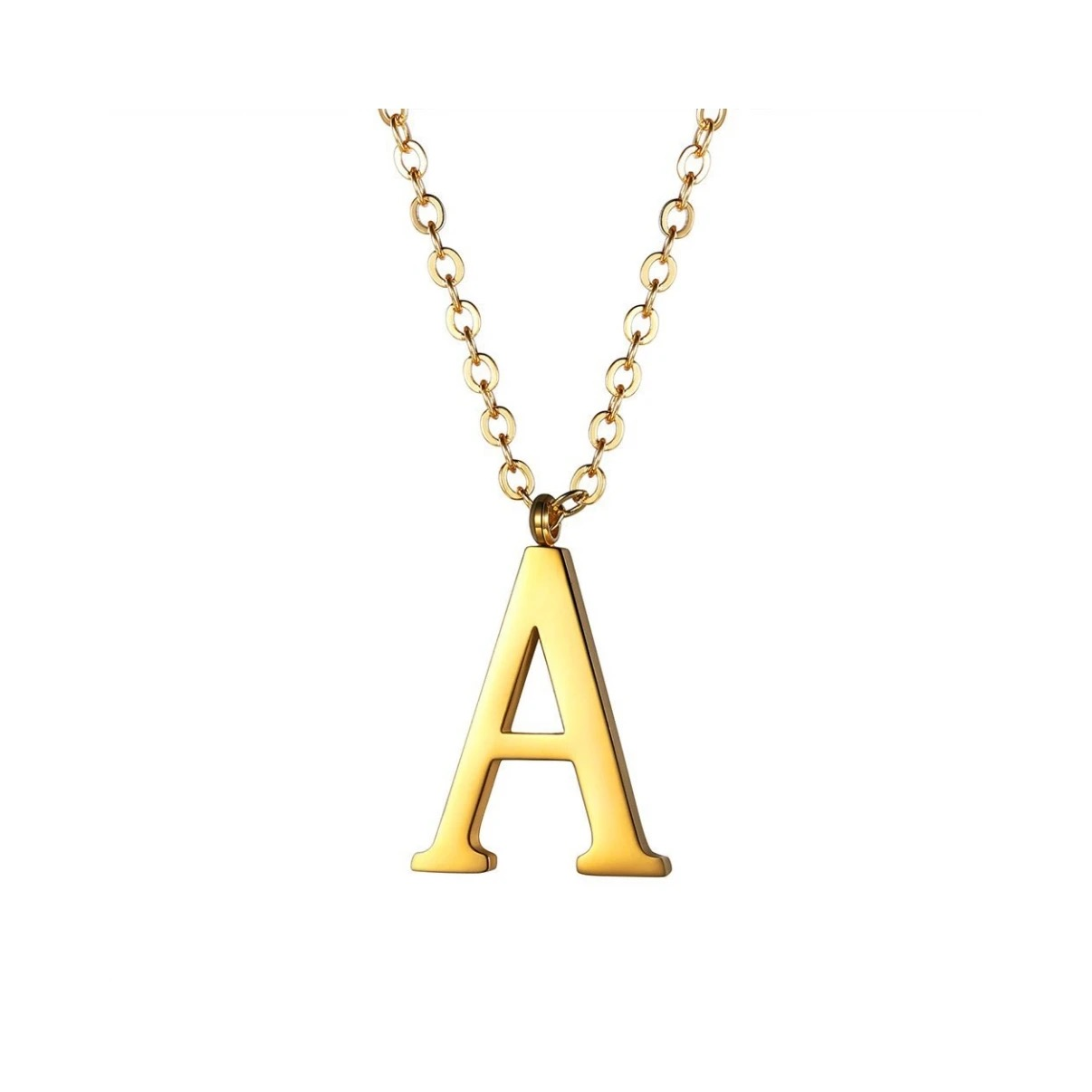 Collier lettre initiale dorée pas cher