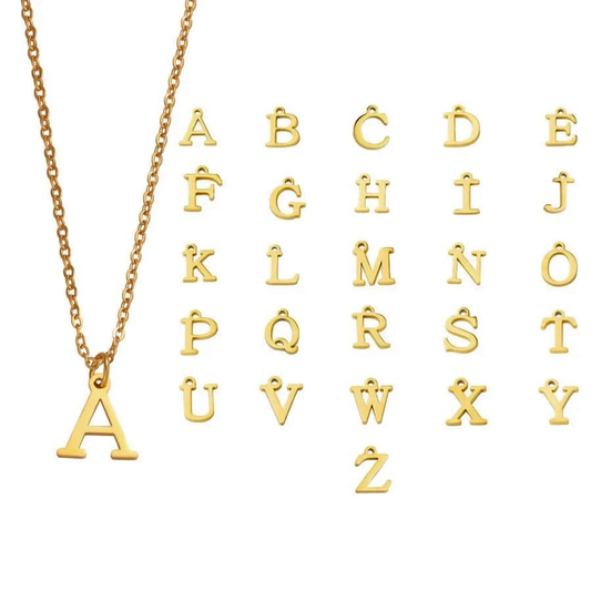Collier lettre initiale doré pas cher