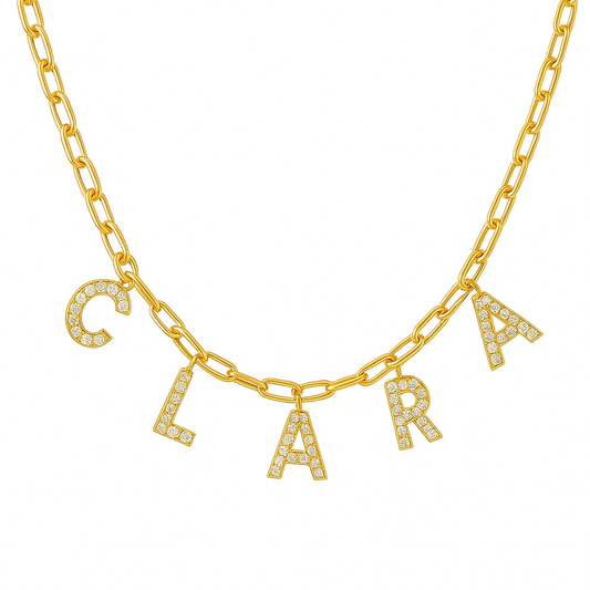 Collier personnalisé lettre en acier inoxydable