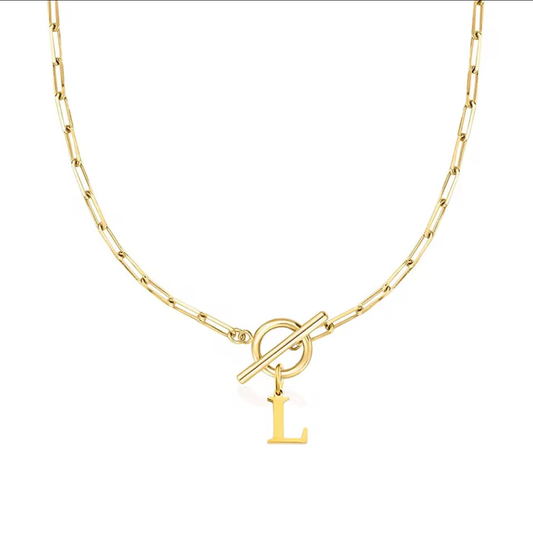 Collier personnalisé lettre en acier inoxydable