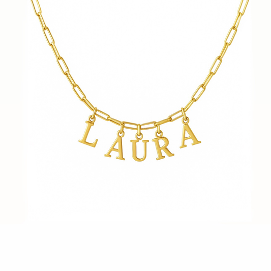 Collier lettres personnalisé en acier inoxydable