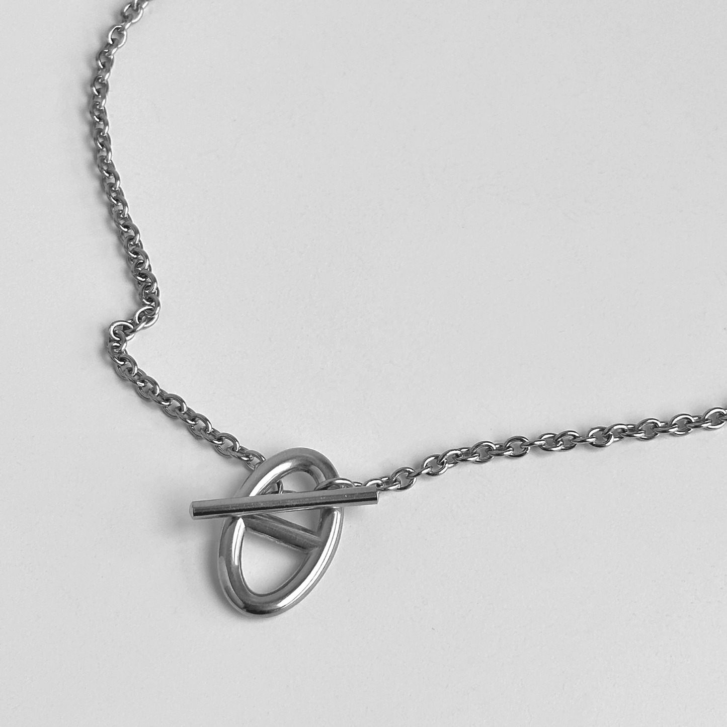 Collier maille en acier inoxydable argenté ajustable pas cher cadeau femme