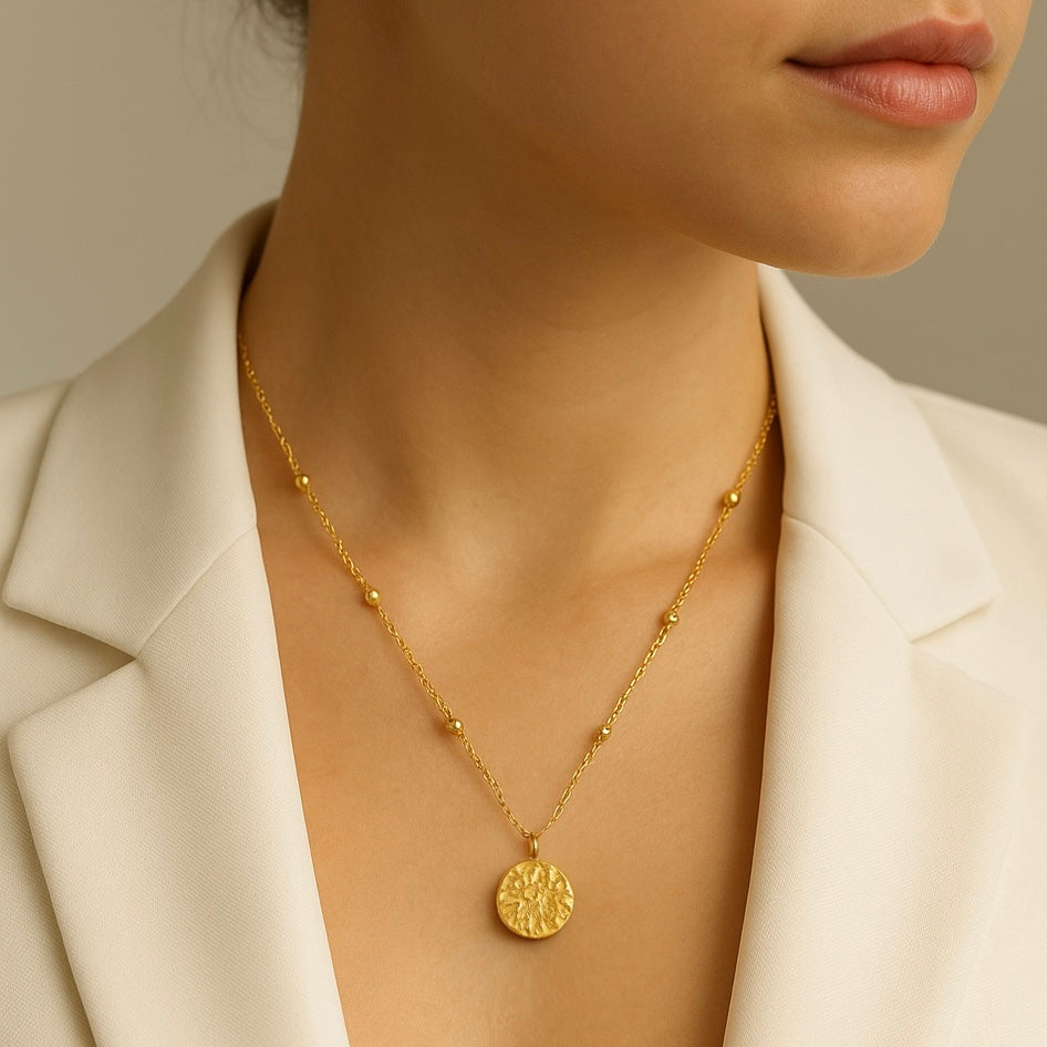 Collier médaillon acier inoxydable