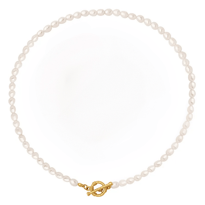 Collier perles d’eau douce en acier inoxydable pas cher
