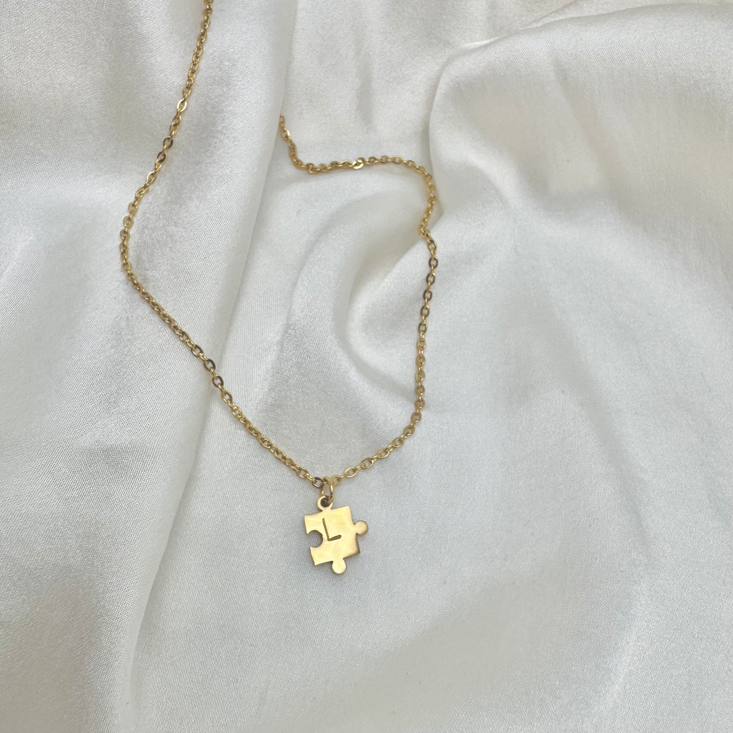Collier puzzle en acier inoxydable personnalisé