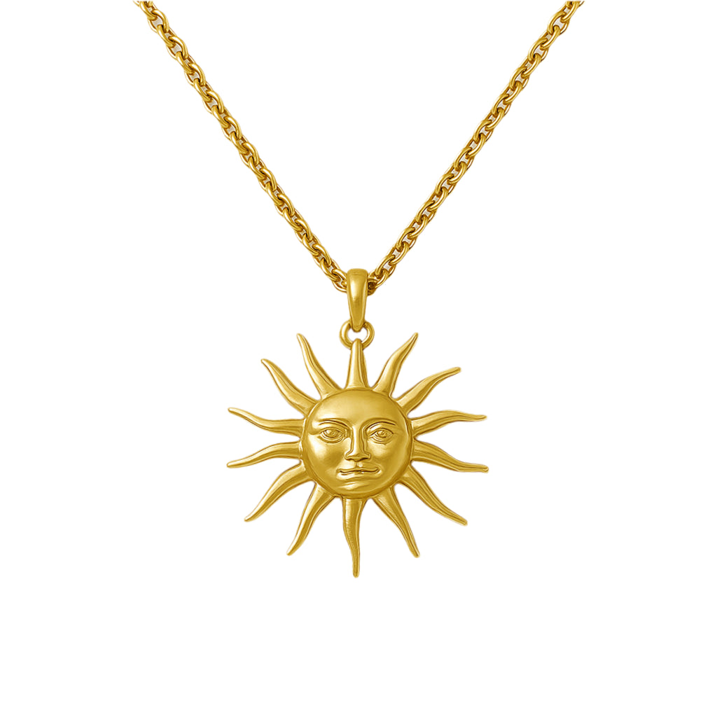 Collier soleil acier inoxydable