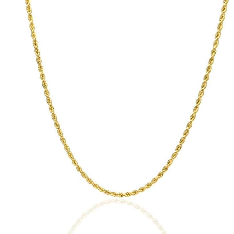 Collier en acier inoxydable torsadé doré