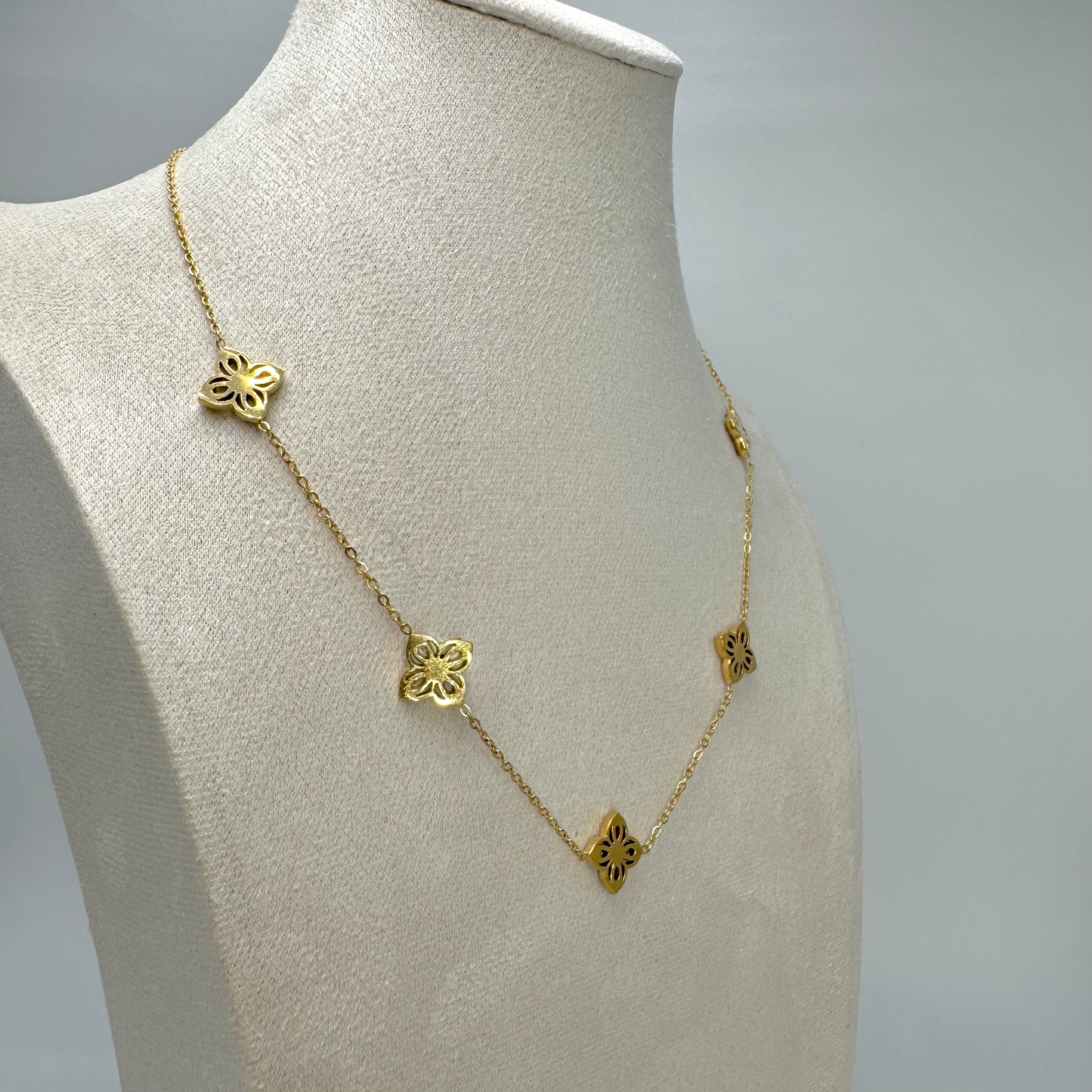 Collier en acier inoxydable et diamant trèfle chic cadeau pour femme pas cher