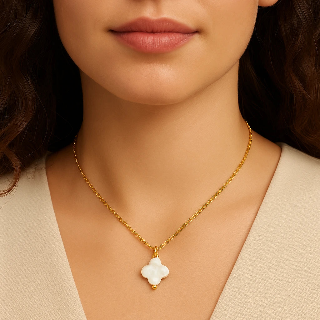 Collier trèfle en acier inoxydable