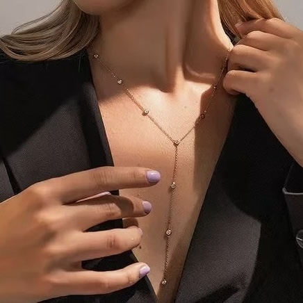 Léonie | Collier Y en acier inoxydable