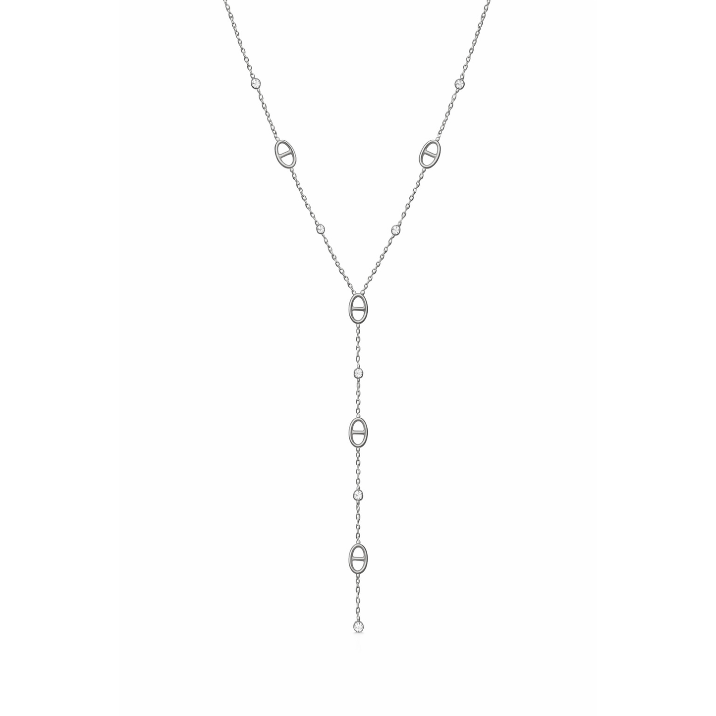 Collier cravate maille marine en acier inoxydable