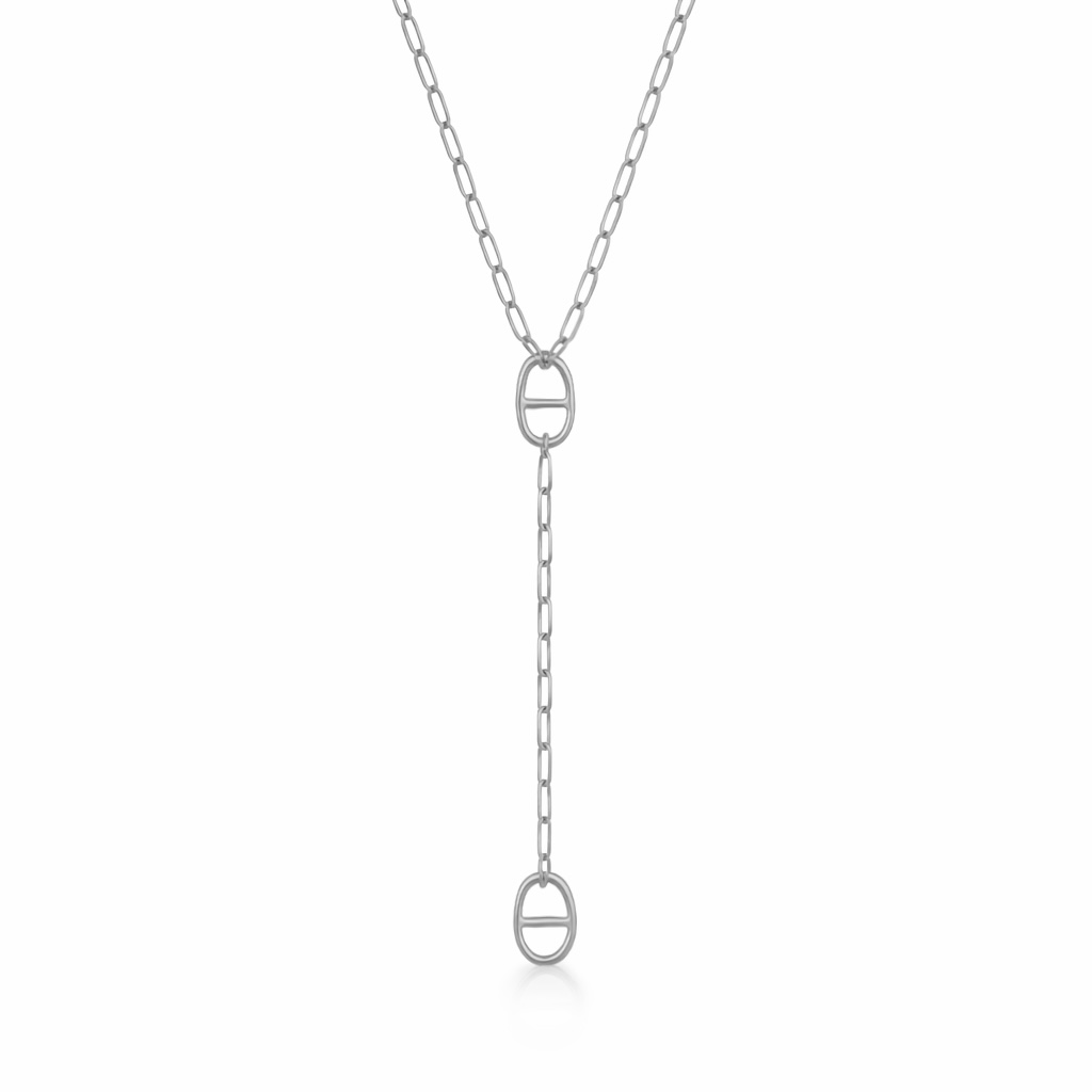 Collier maille marine forme y en acier inoxydable