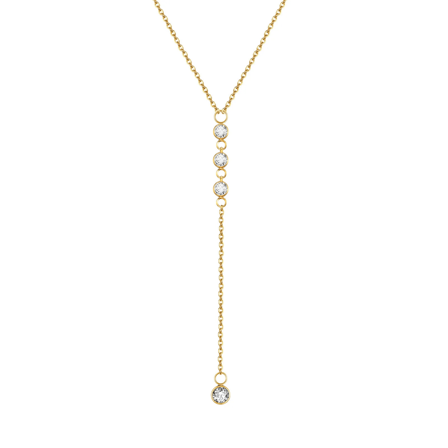 Collier cravate forme y acier inoxydable