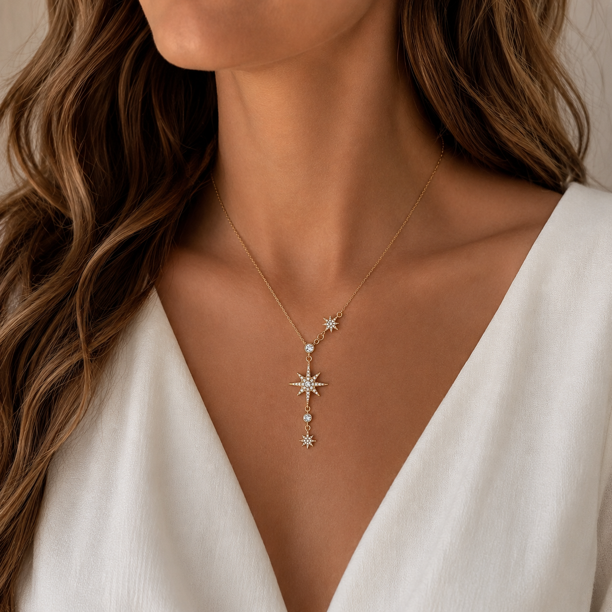 Collier étoiles en acier inoxydable
