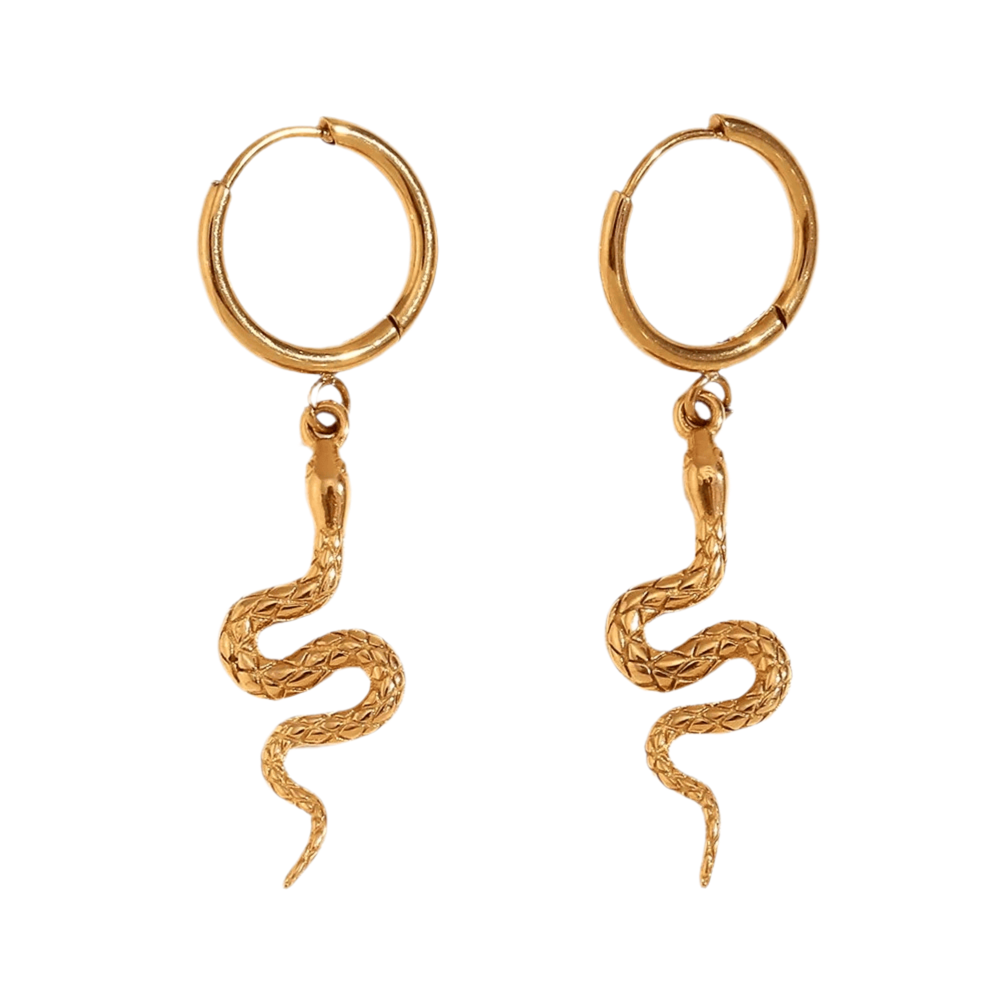 Anika | Boucles d’oreilles serpent en acier inoxydable