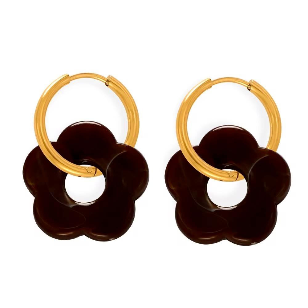 Fleur | Boucles d’oreilles en acier inoxydable