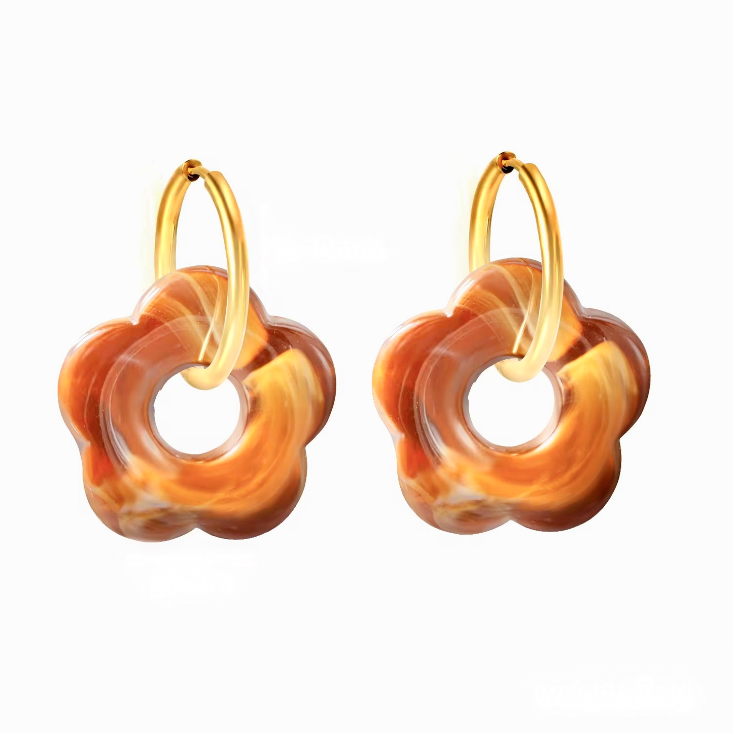 Fleur | Boucles d’oreilles en acier inoxydable